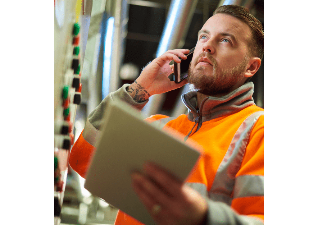 telefonda müşteriye destek sağlayan bir işçi